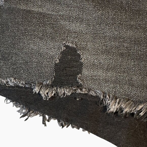 BLANKNYC Faded Black Cutoff Denim Shorts Distressed Raw Hem Button Fly Size 24 - Picture 3 of 9